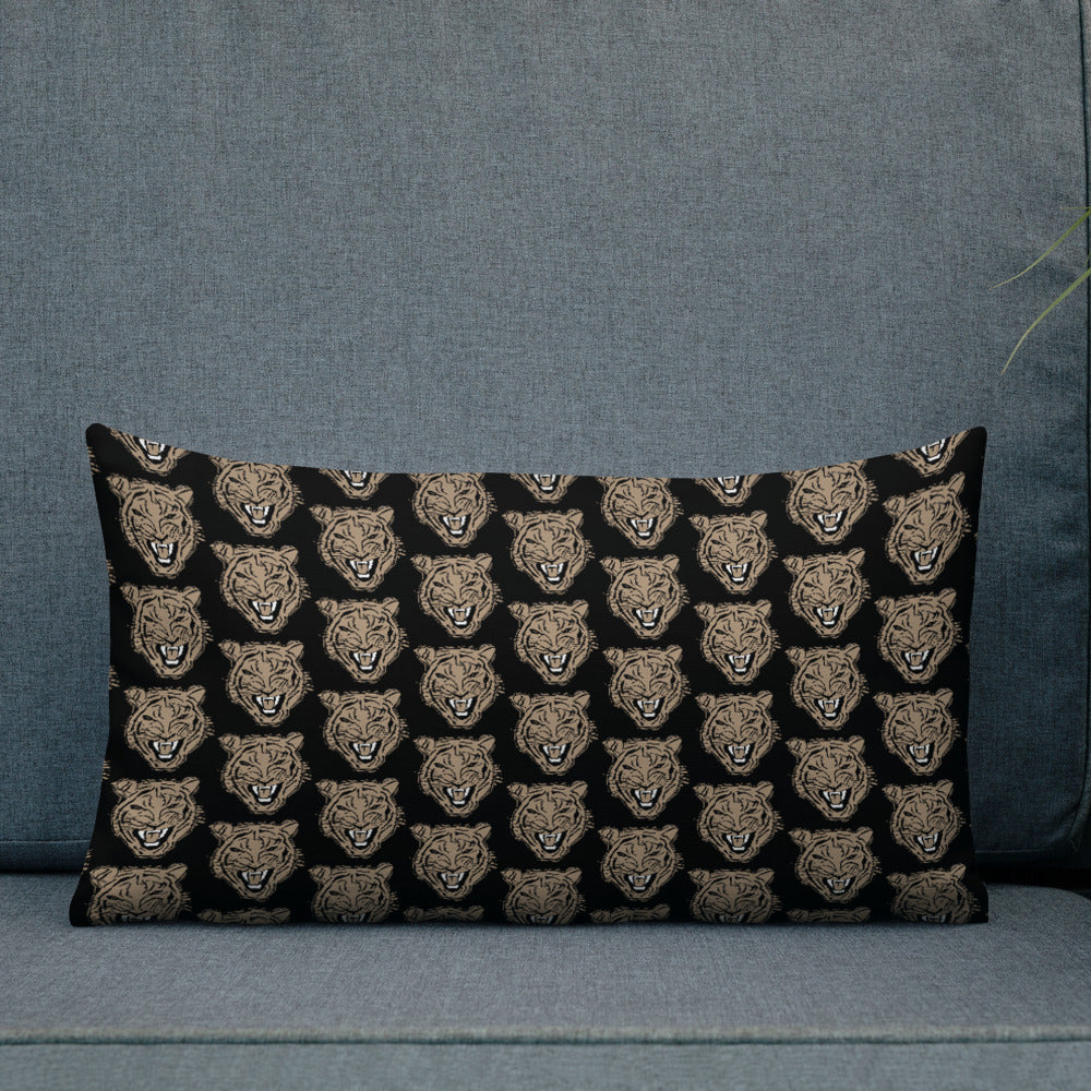 Golden Roaring Tiger Premium Pillow Cushion - HipHatter