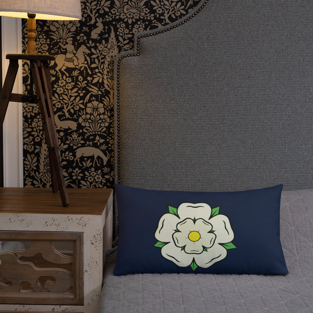 Yorkshire White Rose Premium Pillow - HipHatter