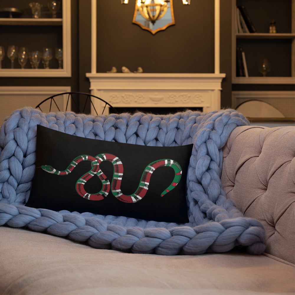 Designer Snakes On Black Premium Pillow - HipHatter
