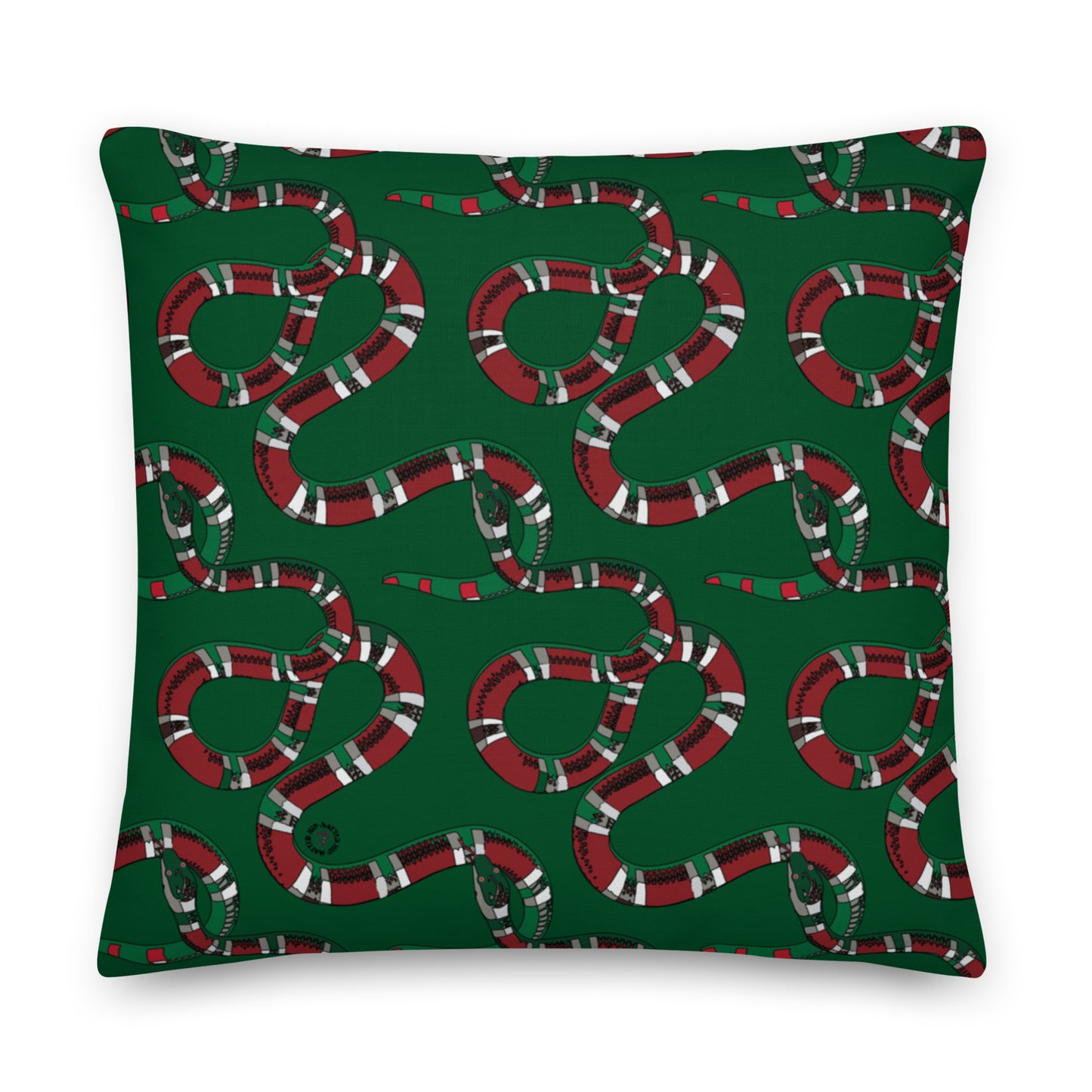 Designer Snakes On Green Premium Pillow - HipHatter