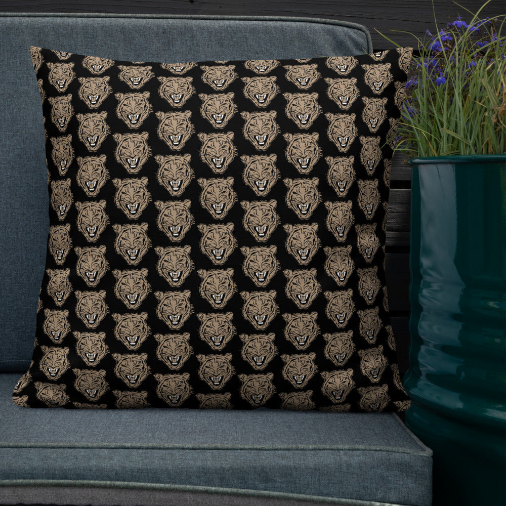 Golden Roaring Tiger Premium Pillow Cushion - HipHatter