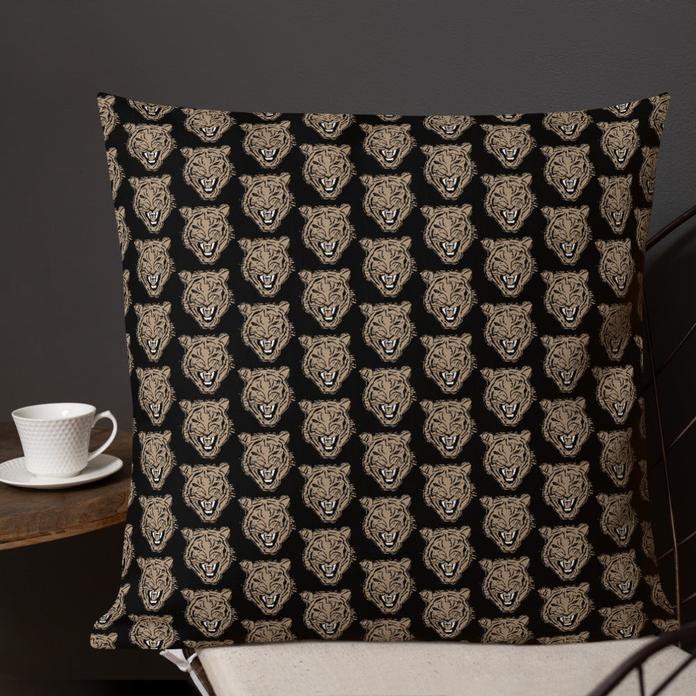 Golden Roaring Tiger Premium Pillow Cushion - HipHatter