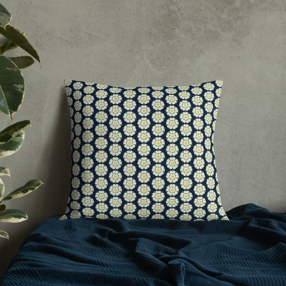 Yorkshire White Rose Premium Pillow - HipHatter