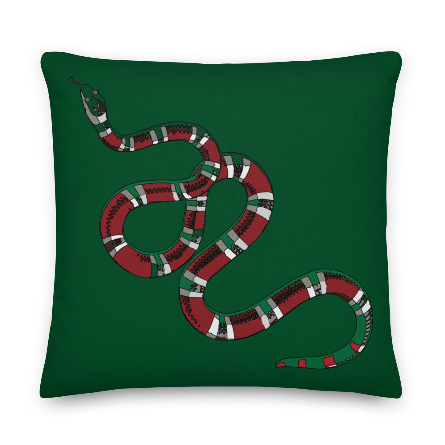 Designer Snakes On Green Premium Pillow - HipHatter