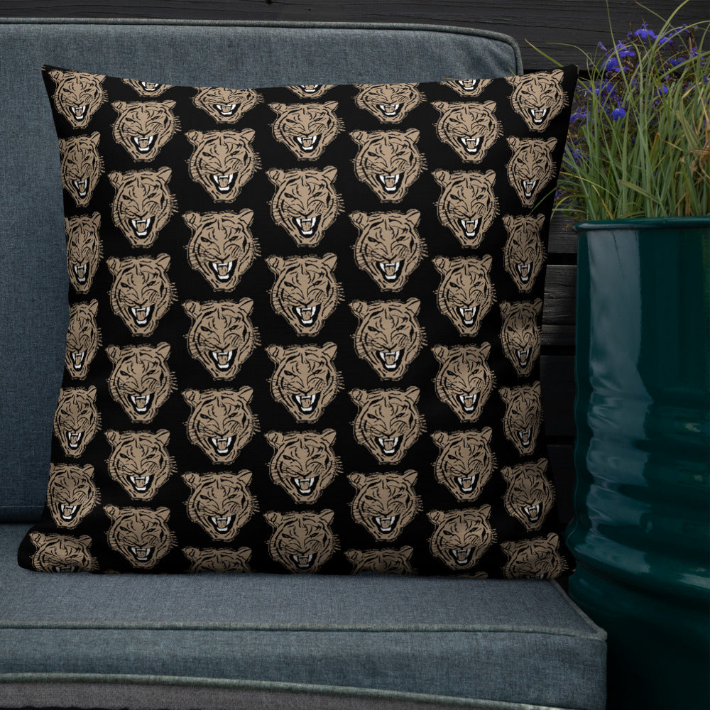 Golden Roaring Tiger Premium Pillow Cushion - HipHatter