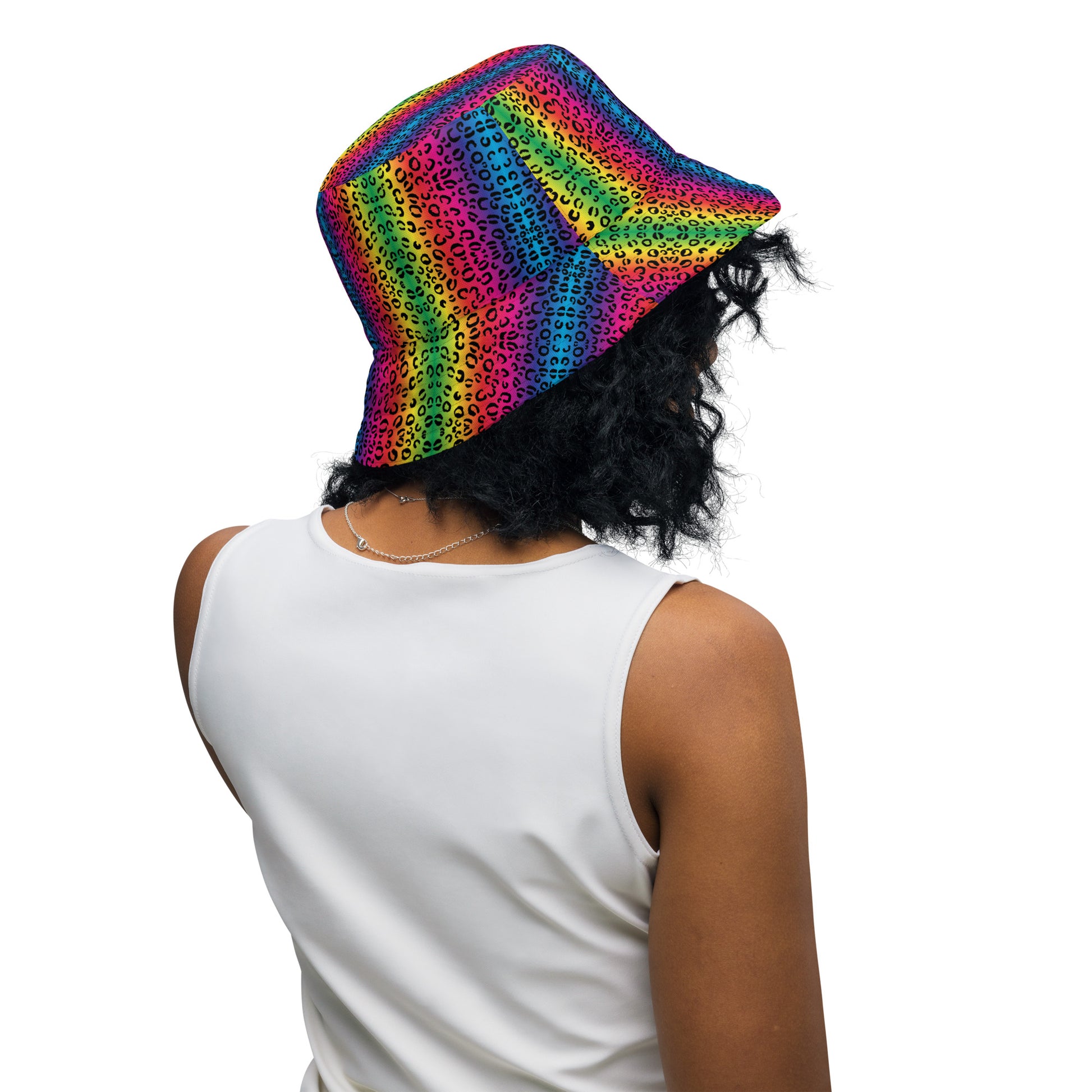 Rainbow Leopard Reversible bucket hat - HipHatter