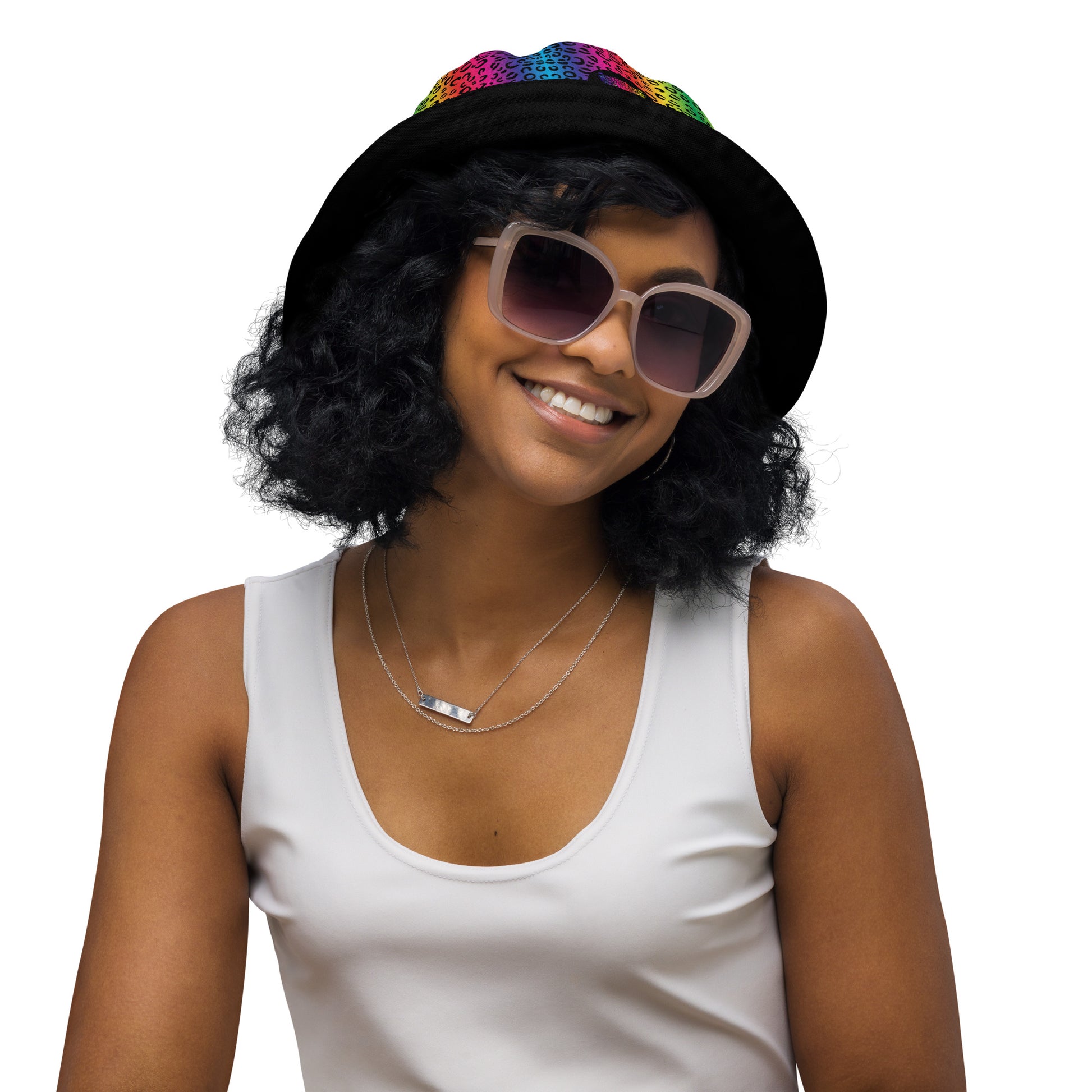 Rainbow Leopard Reversible bucket hat - HipHatter