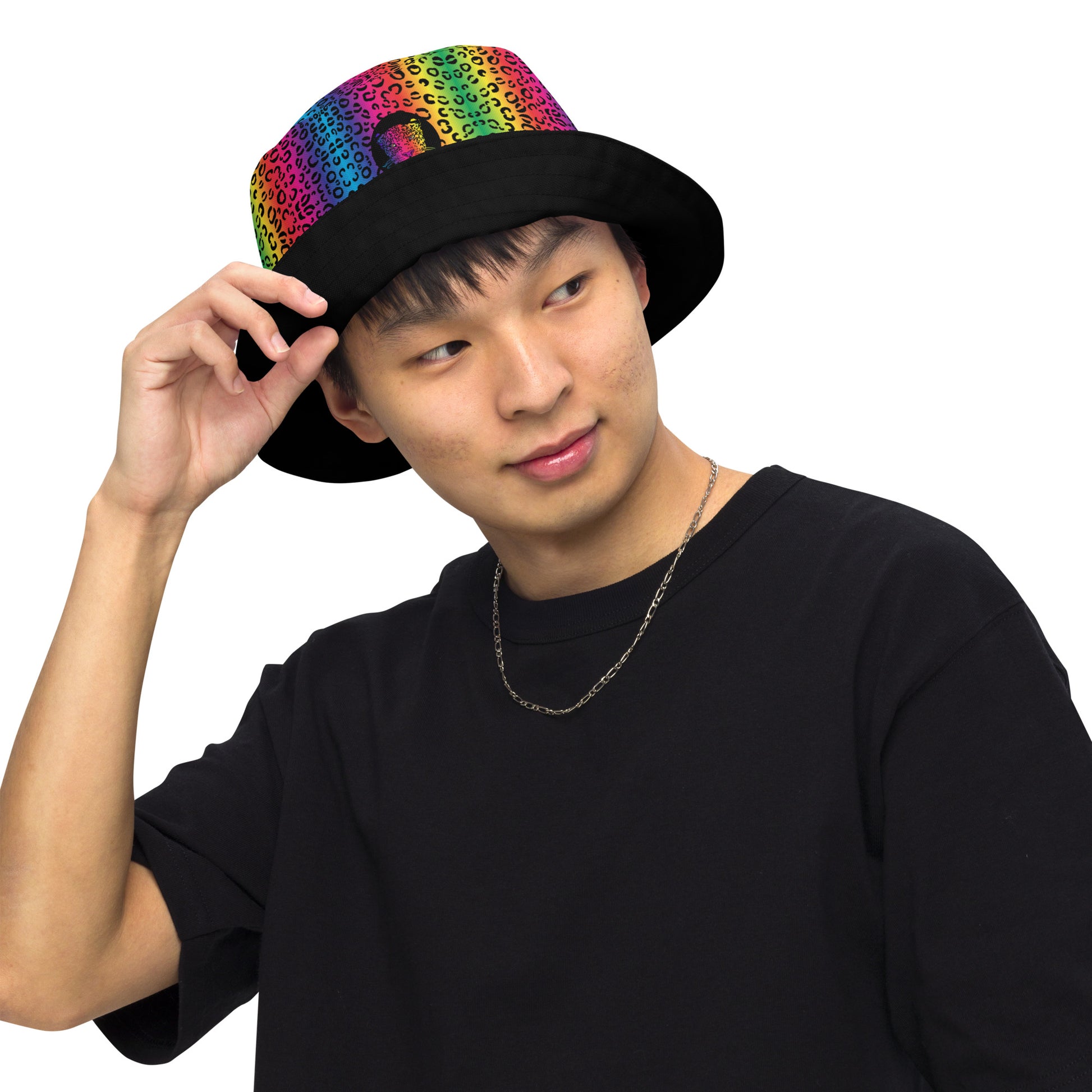 Rainbow Leopard Reversible bucket hat - HipHatter
