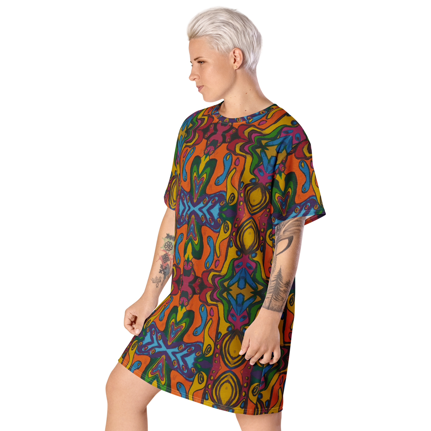 Funky Artist T-shirt Dress - HipHatter