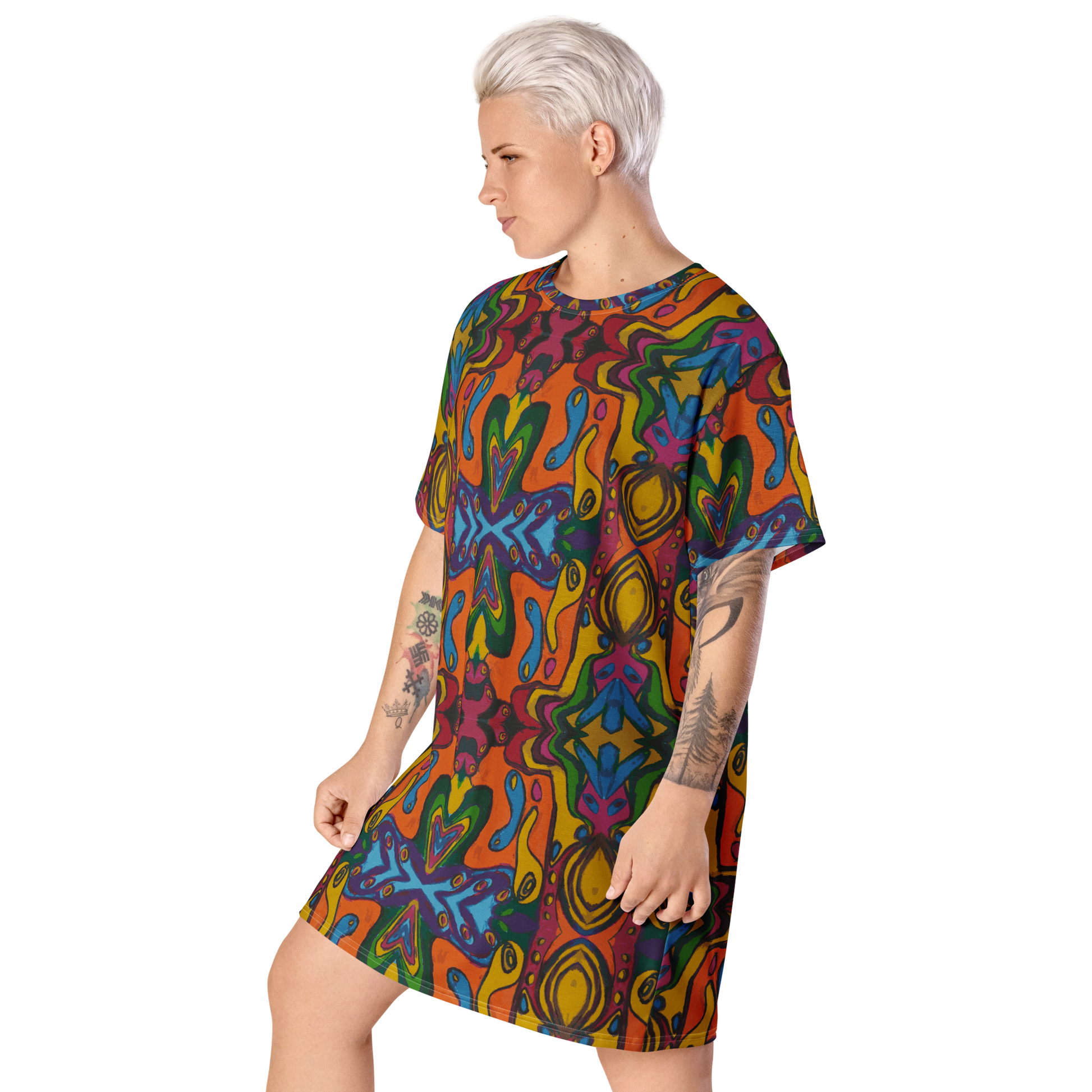 Funky Artist T-shirt Dress - HipHatter