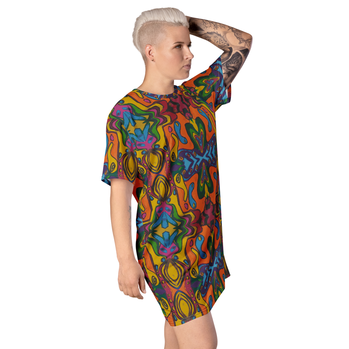 Funky Artist T-shirt Dress - HipHatter