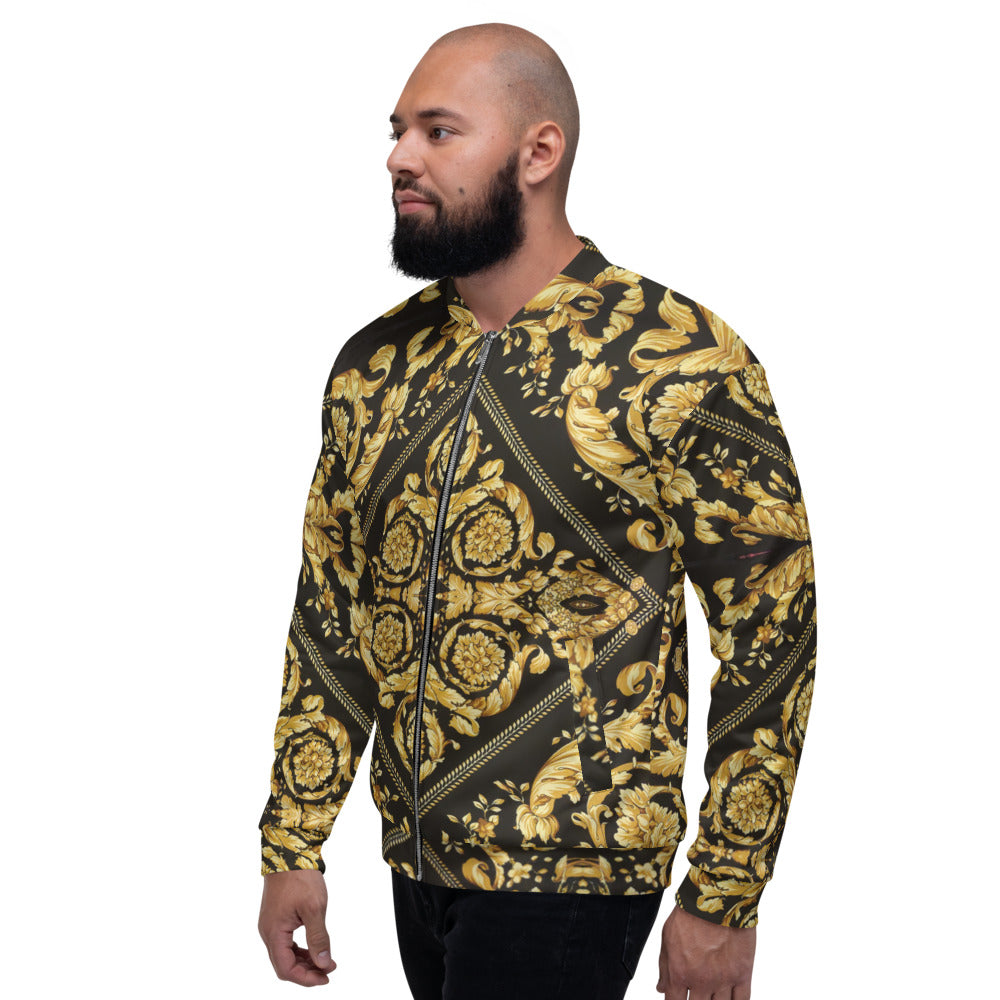 Baroque Scarf Print Bomber Jacket - HipHatter
