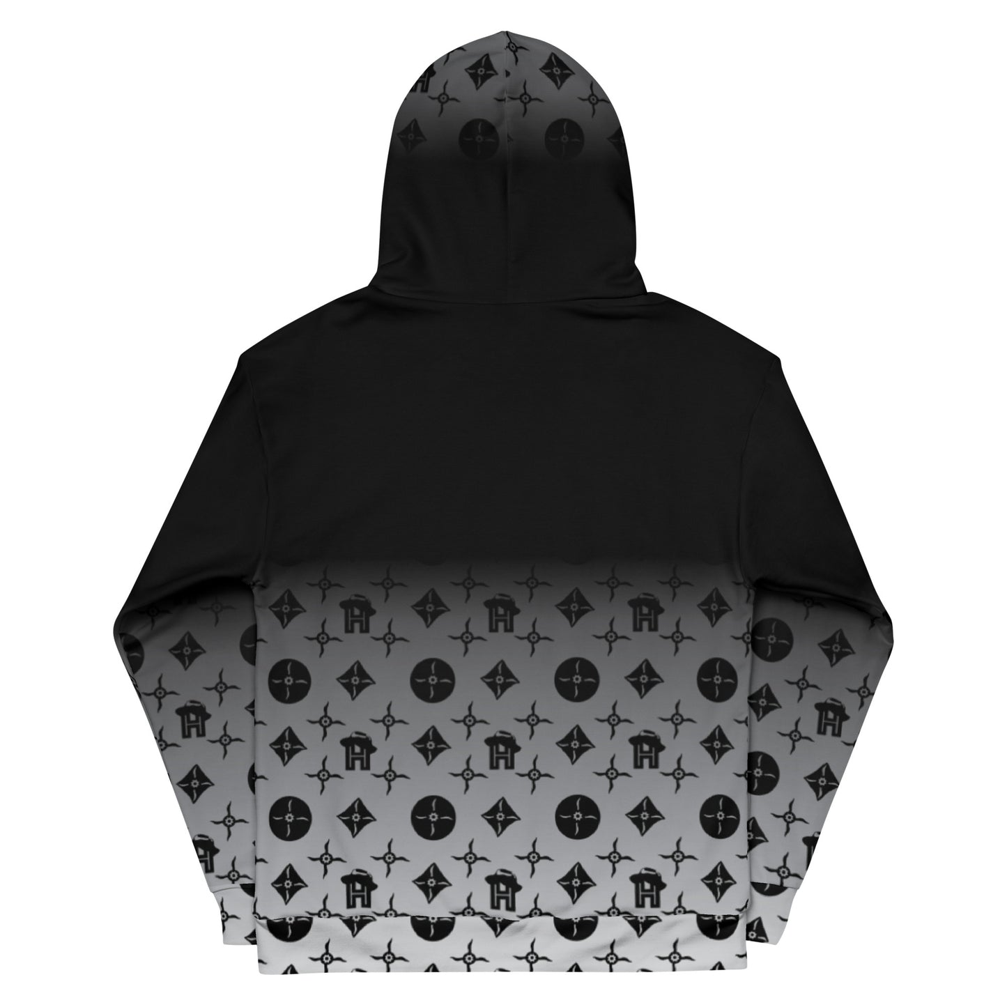 Look Closer Black and White Gradient Monogram Unisex Hoodie - HipHatter