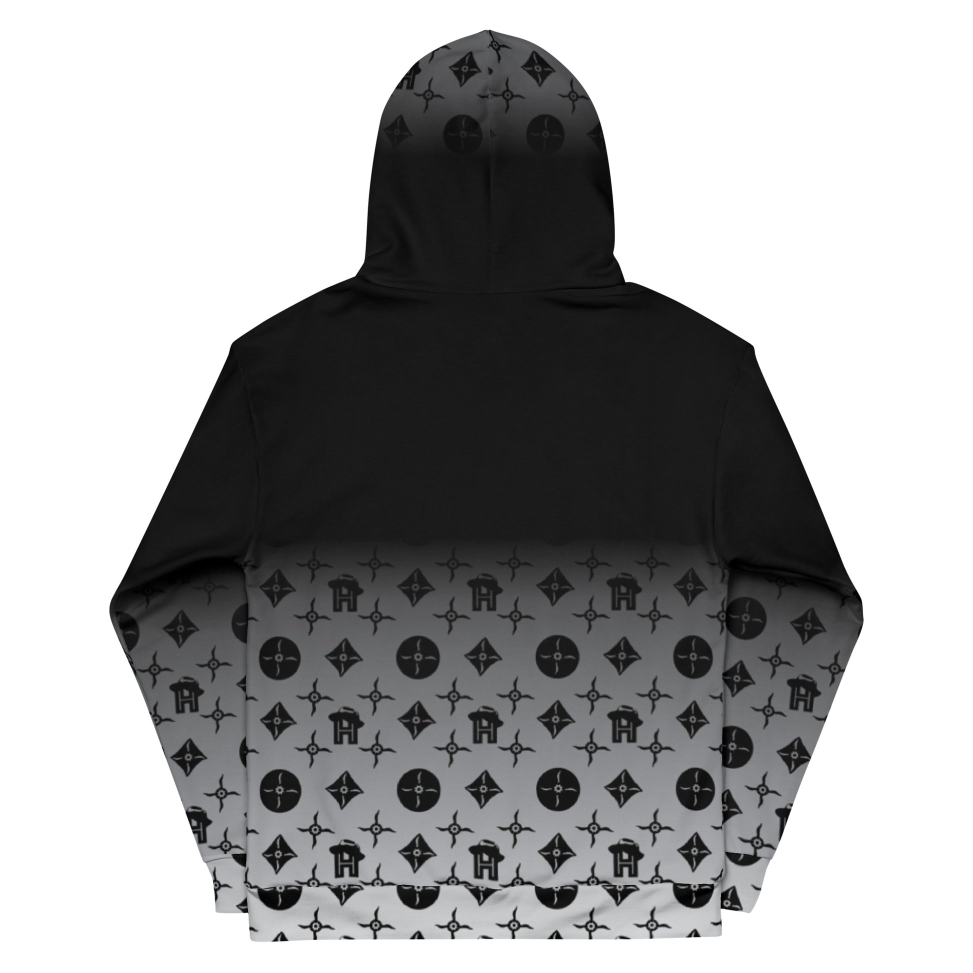 Look Closer Black and White Gradient Monogram Unisex Hoodie - HipHatter