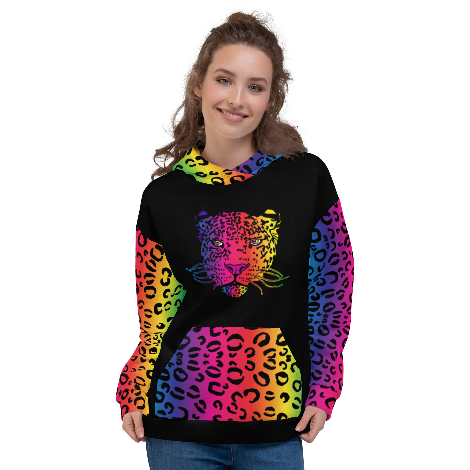 Rainbow Safari Leopard Unisex Hoodie - HipHatter