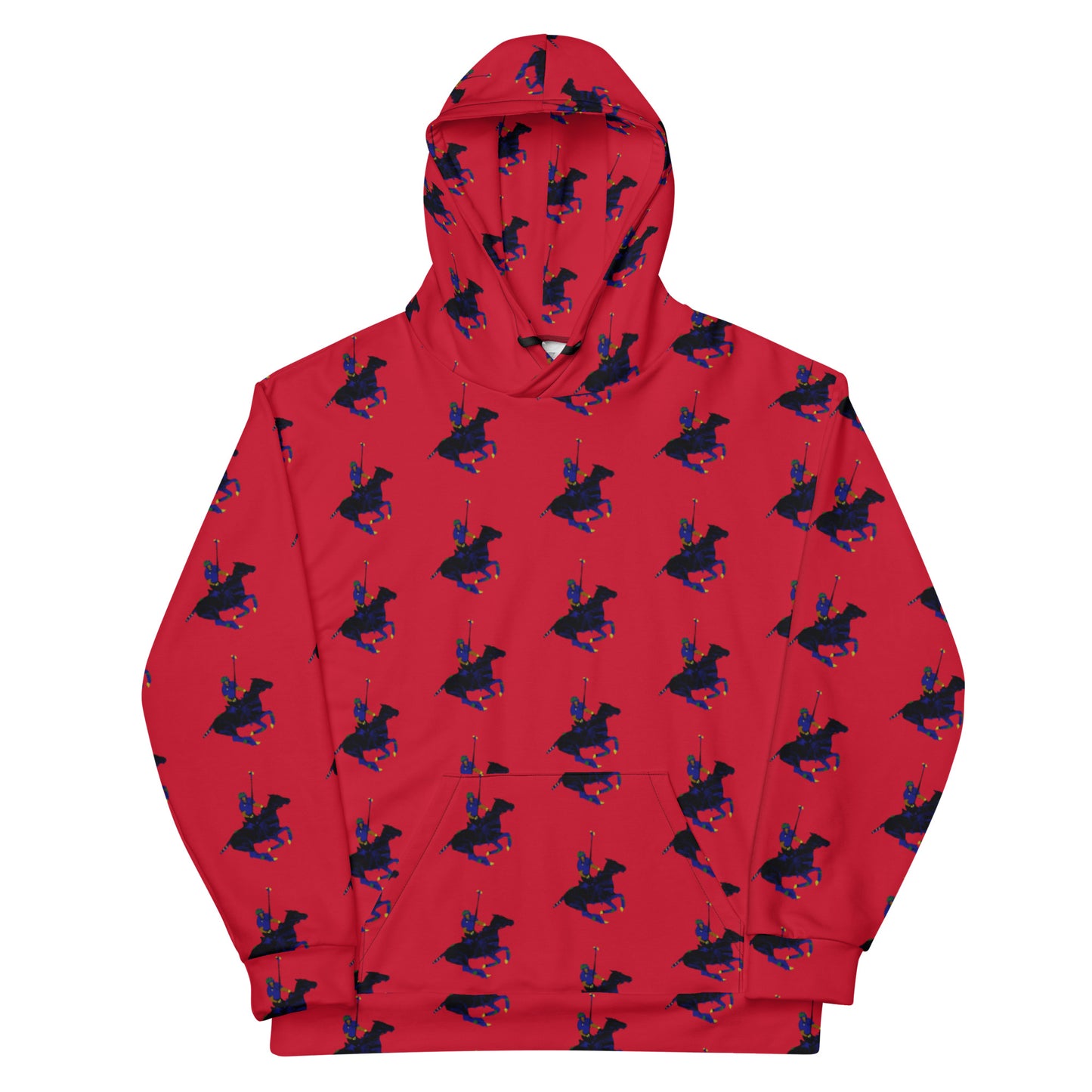 Red Polo Carib Pony Pattern  Unisex Hoodie - HipHatter