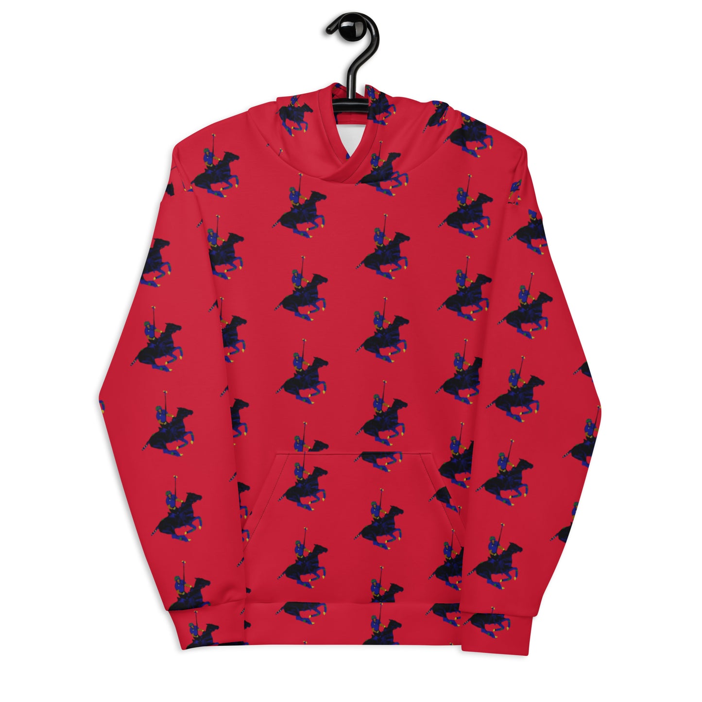 Red Polo Carib Pony Pattern  Unisex Hoodie - HipHatter