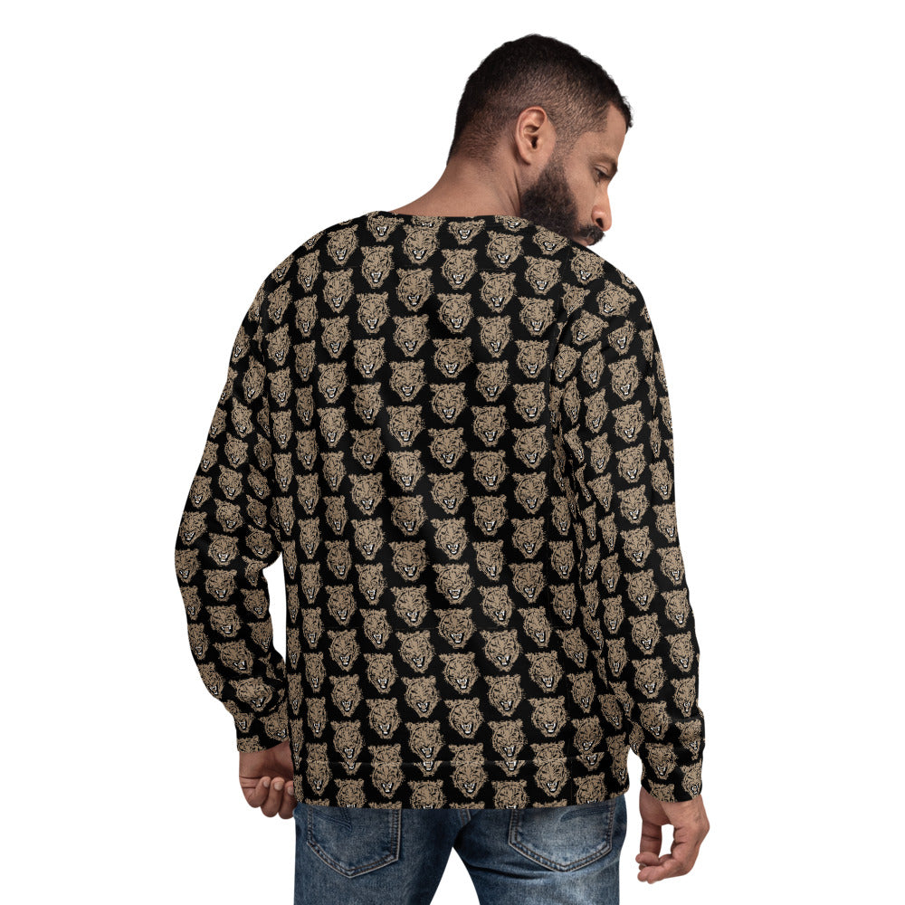 Gold Tiger Face Print Sweatshirt - HipHatter