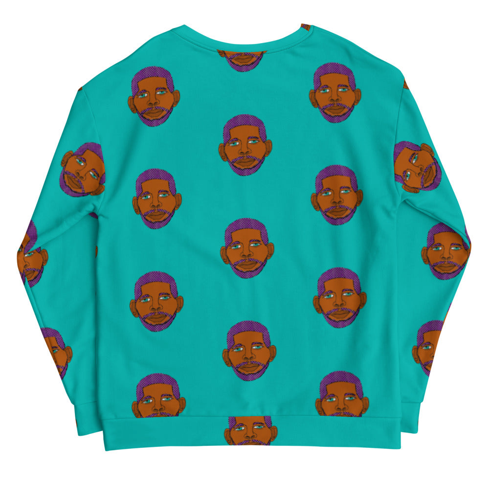 Bear Man Face Blue Unisex Sweatshirt - HipHatter