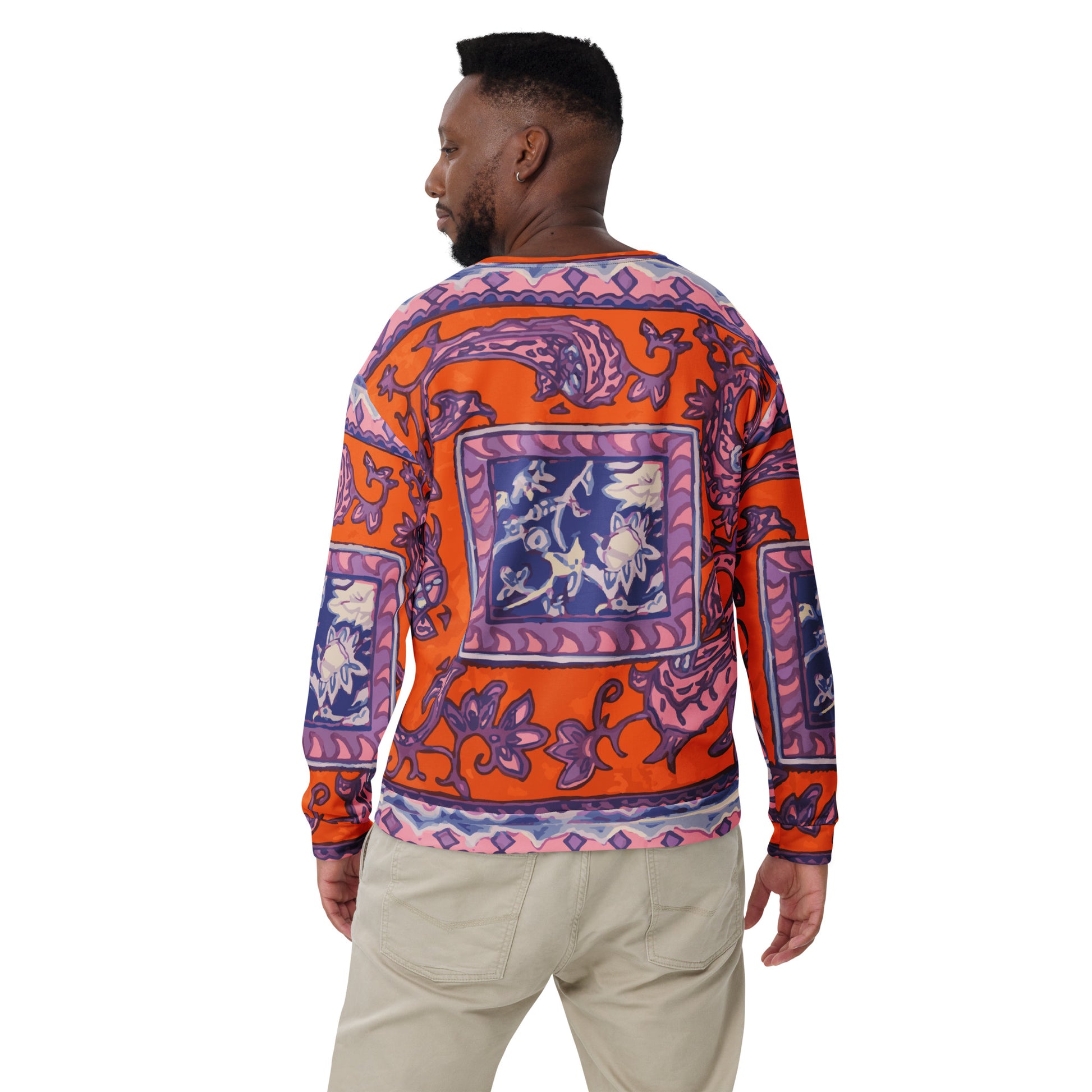 Orange Paisley La Rambla Unisex Sweatshirt - HipHatter