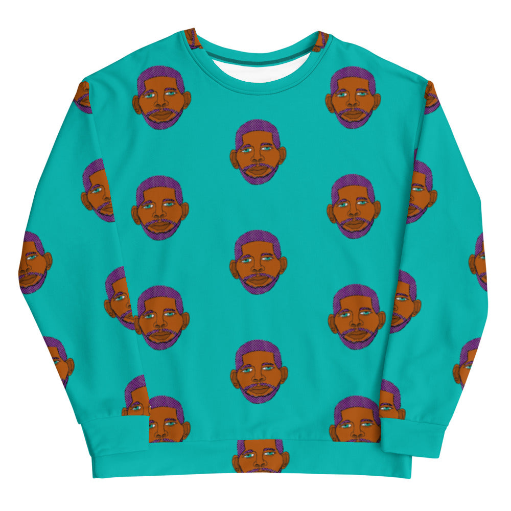 Bear Man Face Blue Unisex Sweatshirt - HipHatter