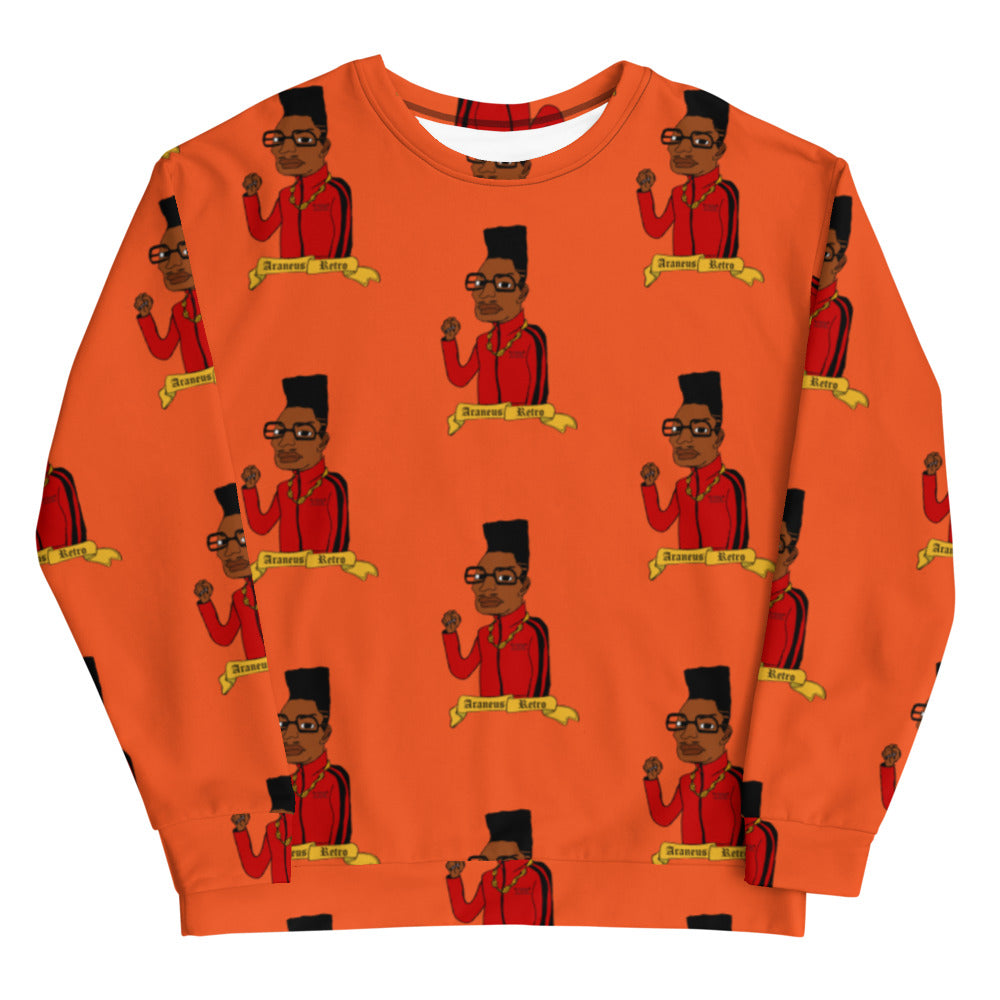 Word To Retro All Over Orange Unisex Sweatshirt - HipHatter