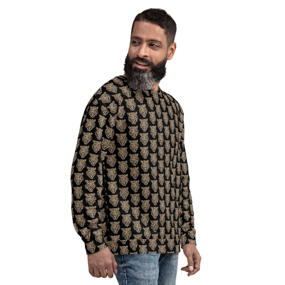 Gold Tiger Face Print Sweatshirt - HipHatter