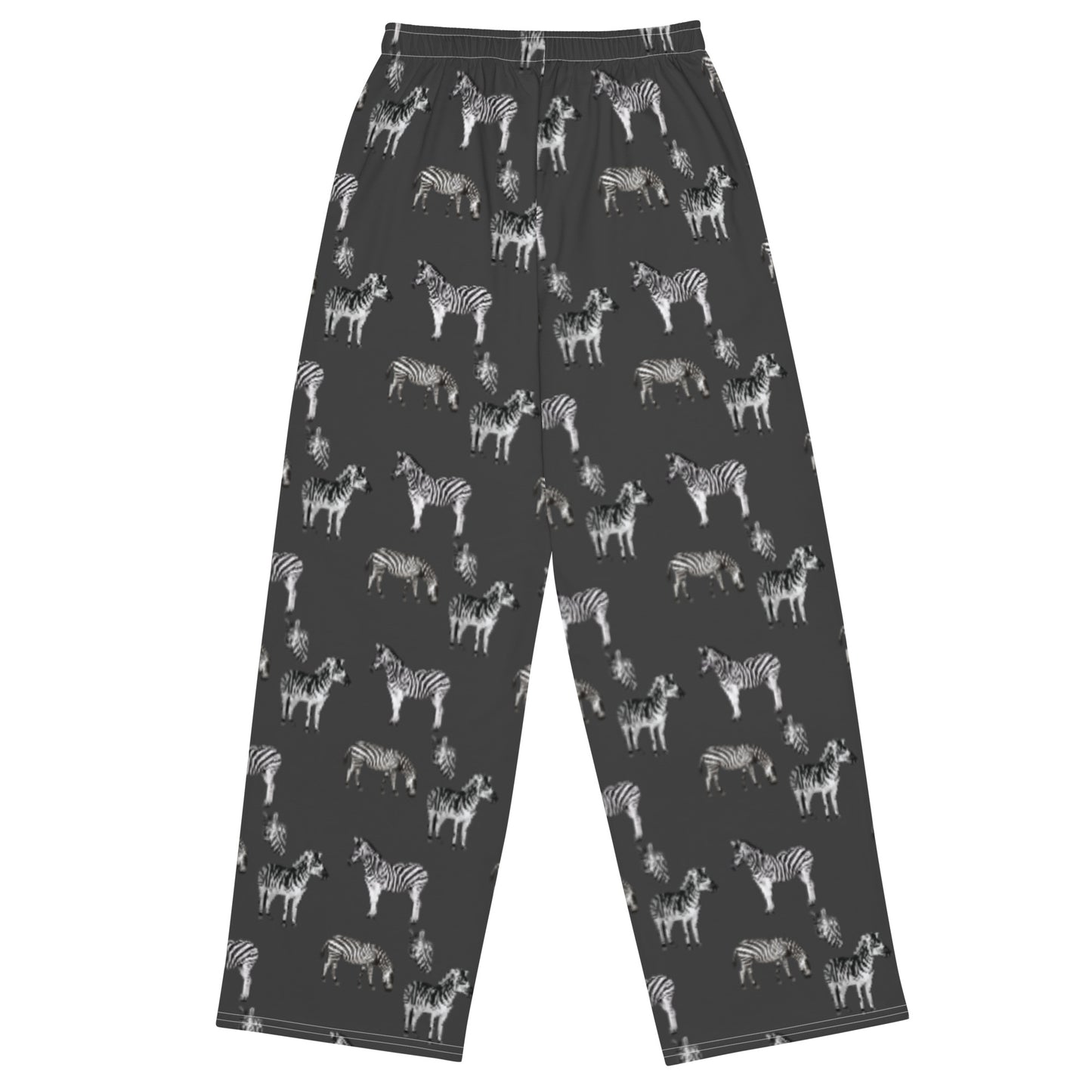 Charcoal Zebra Print Unisex Wide-Leg Trousers - HipHatter