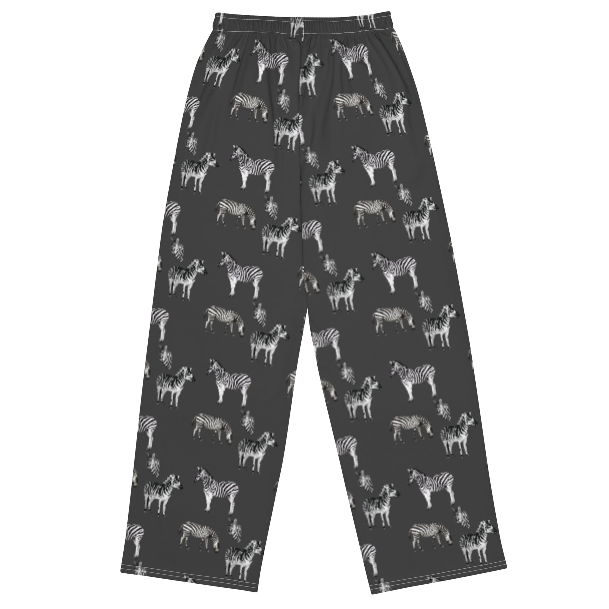Charcoal Zebra Print Unisex Wide-Leg Trousers - HipHatter