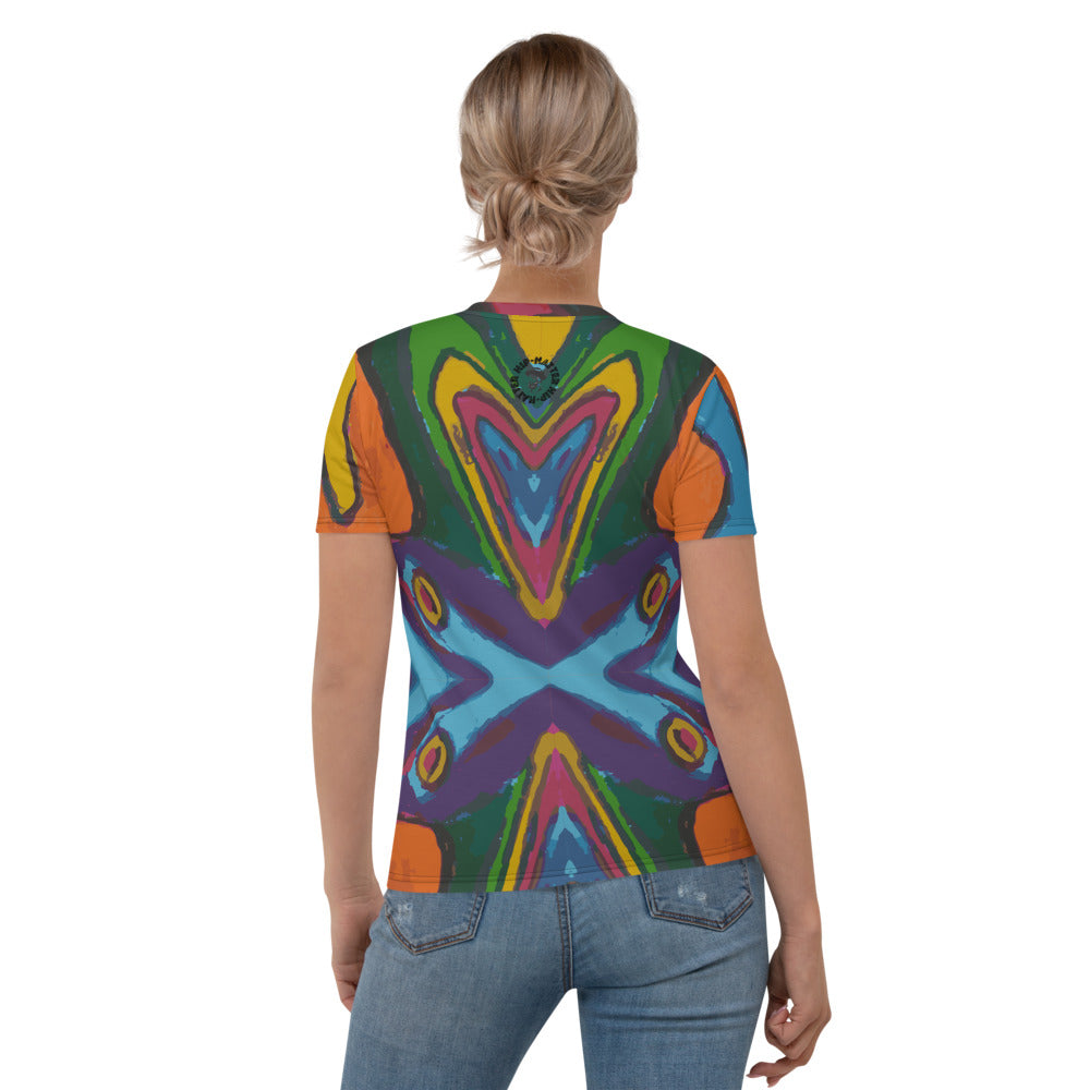 Funky Splash All Over Print Women's T-shirt - HipHatter