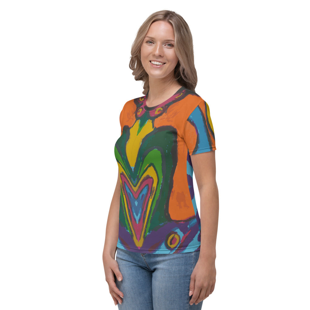 Funky Splash All Over Print Women's T-shirt - HipHatter