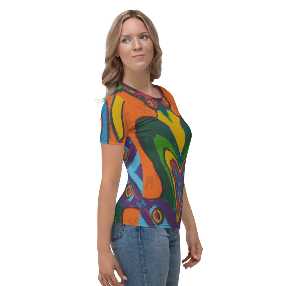 Funky Splash All Over Print Women's T-shirt - HipHatter