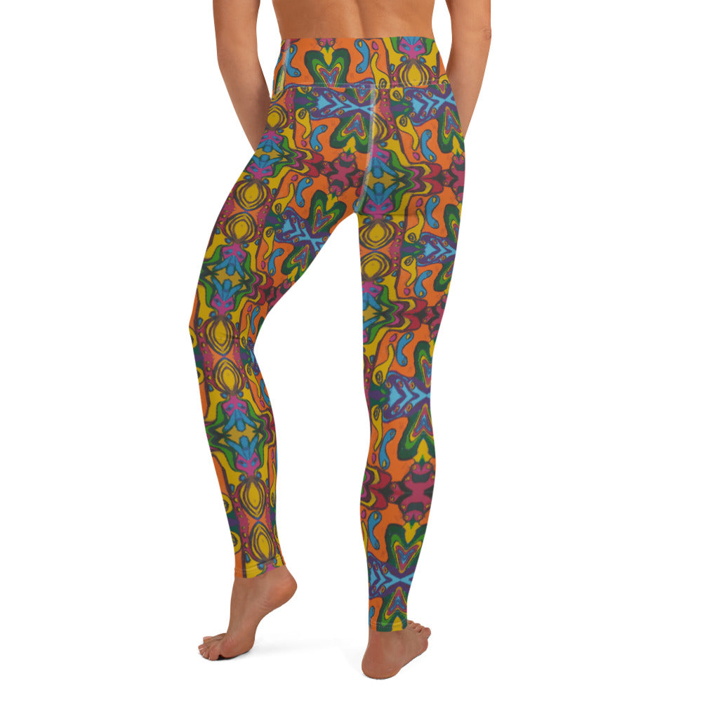 Funky Artist Print Yoga Leggings - HipHatter