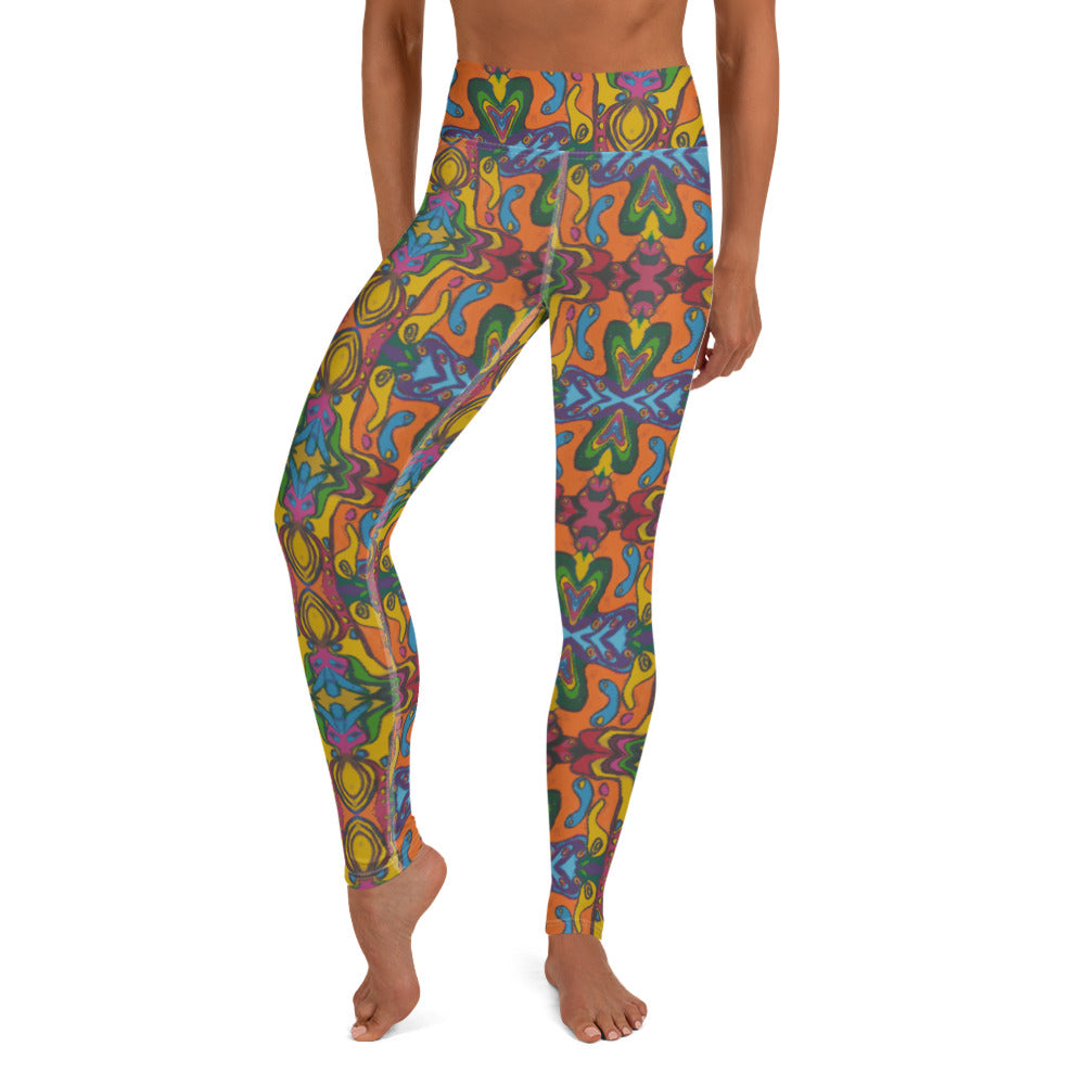 Funky Artist Print Yoga Leggings - HipHatter
