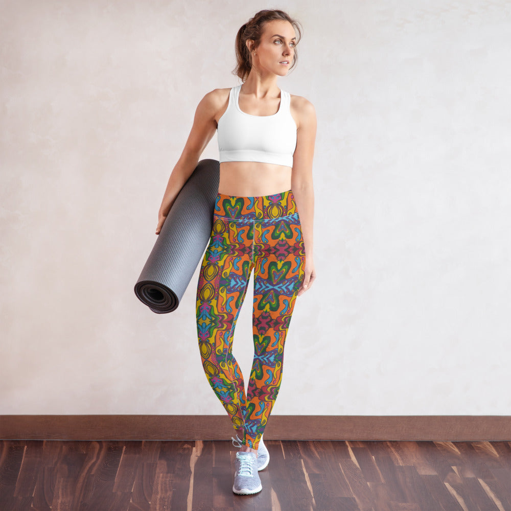 Funky Artist Print Yoga Leggings - HipHatter