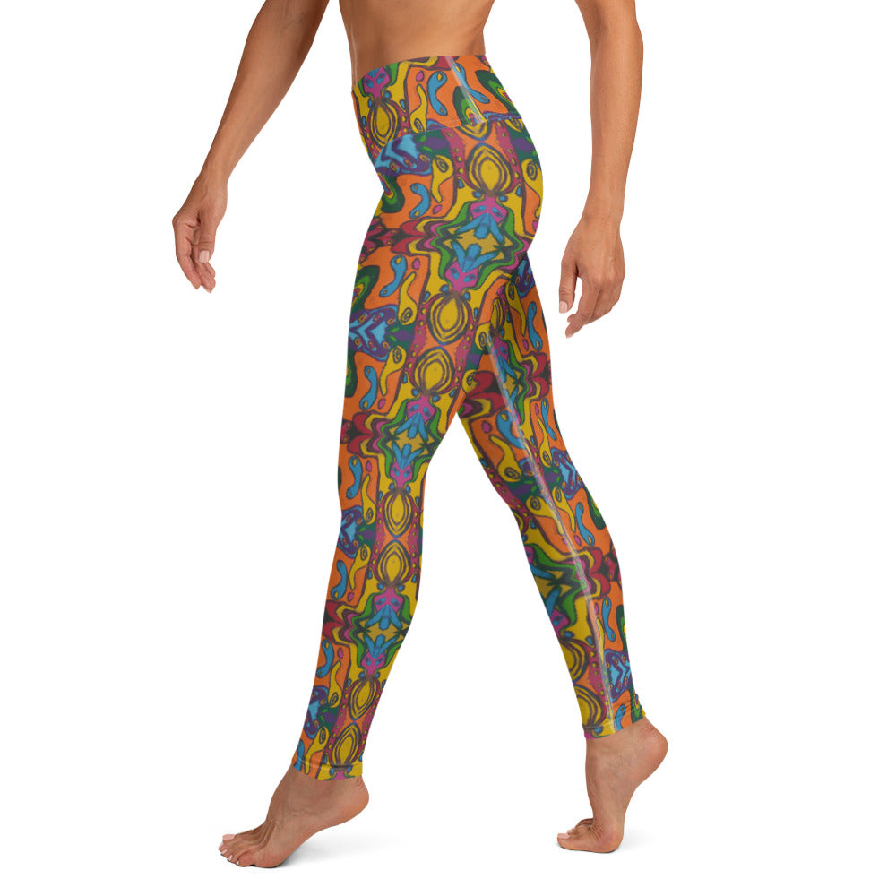Funky Artist Print Yoga Leggings - HipHatter
