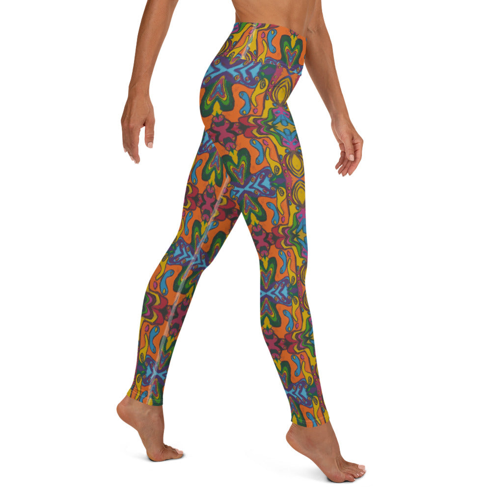 Funky Artist Print Yoga Leggings - HipHatter