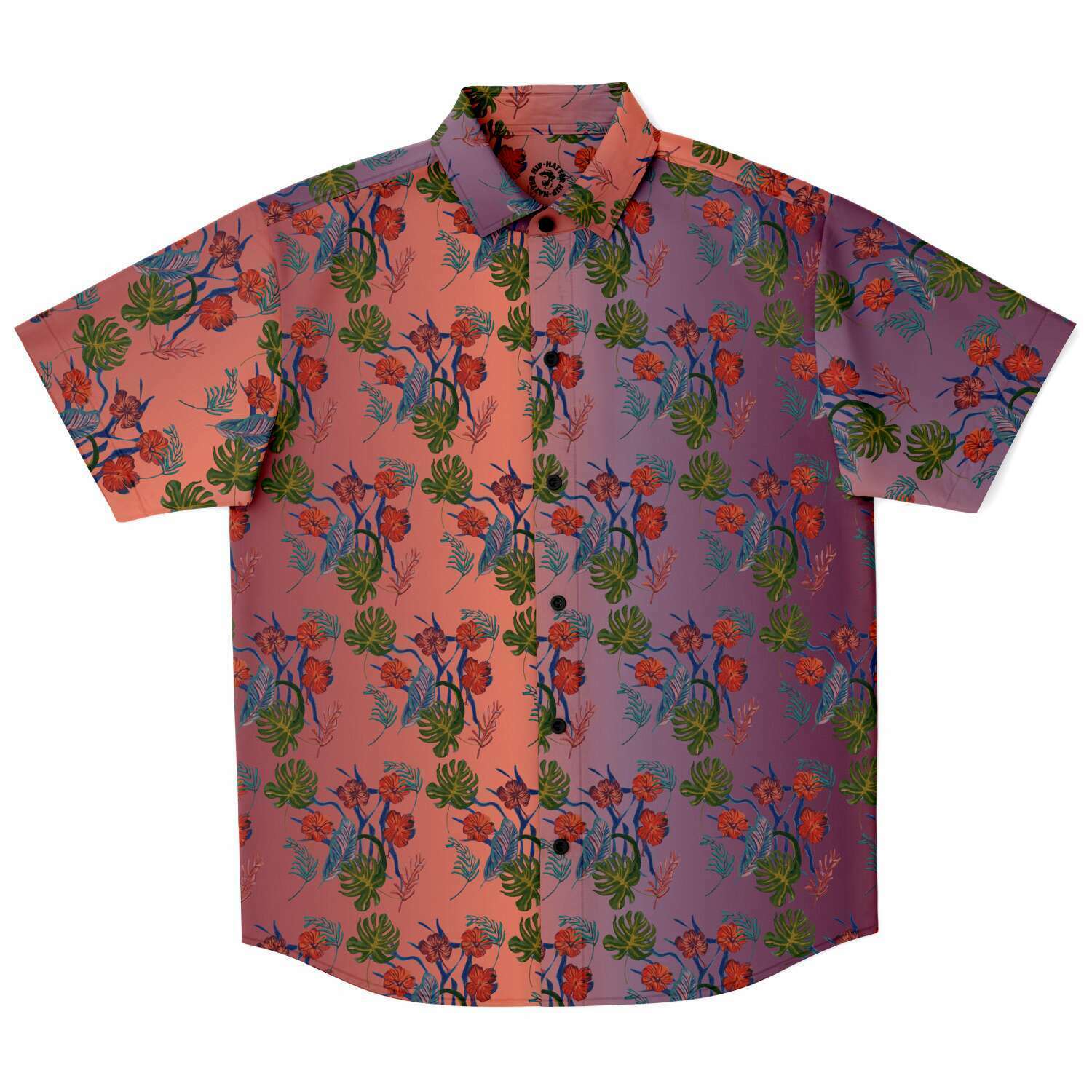 Til Dawn mens purple sky floral short sleeve shirt - HipHatter