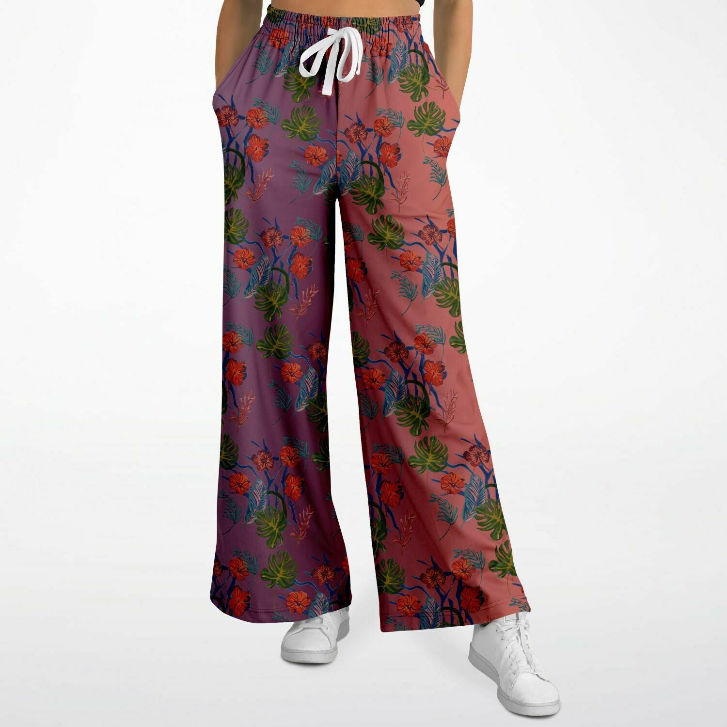 Tropical Floral Print Dawn Flare Trousers - HipHatter