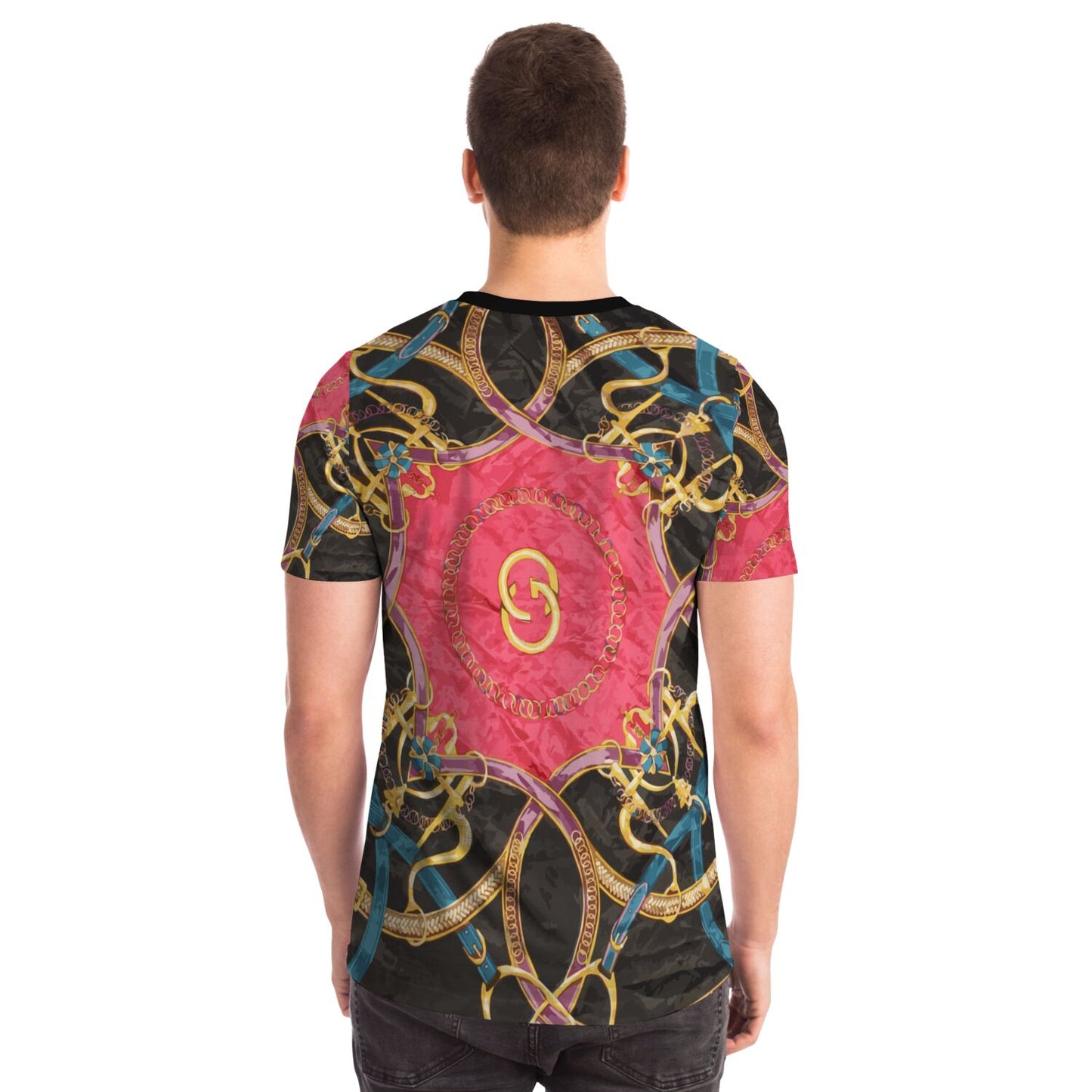 Luxury Pink Scarf Print T Shirt - HipHatter