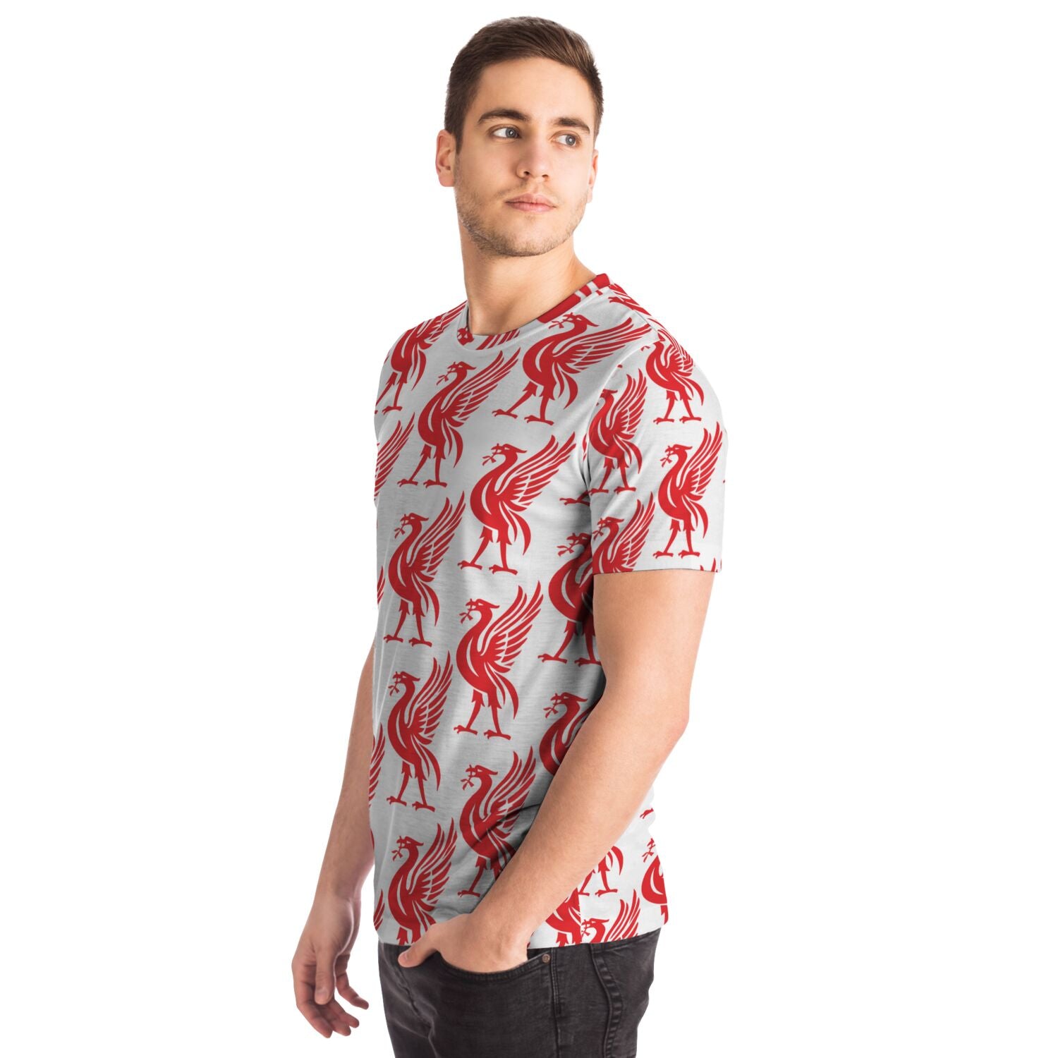 Liverpool Liver Bird Red All Over Print T-Shirt - HipHatter