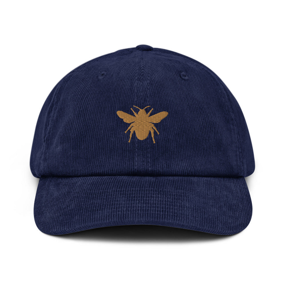 Corduroy Embroidered Bee Baseball Hat - HipHatter
