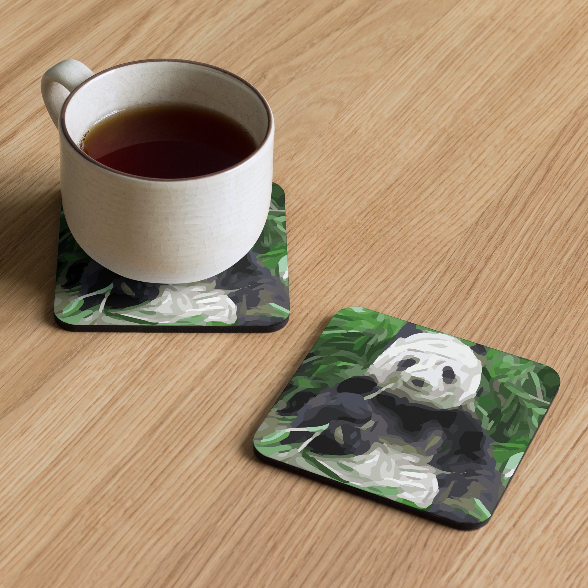 Panda Life Cork-back coaster - HipHatter