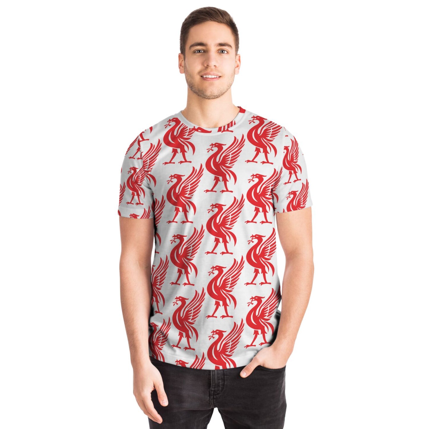 Liverpool Liver Bird Red All Over Print T-Shirt - HipHatter