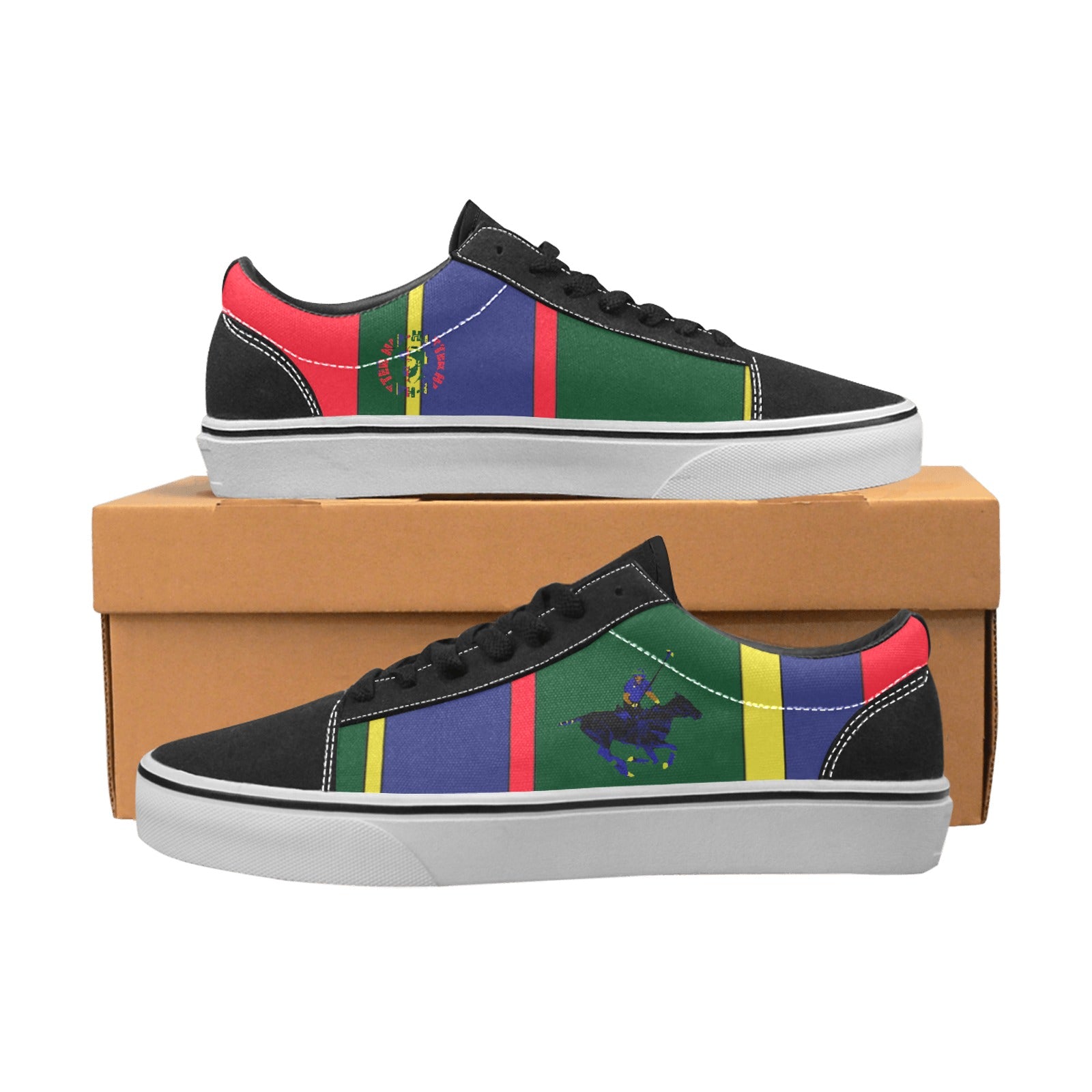 Men's Carib Polo Striped Lace-Up Canvas Shoes - HipHatter