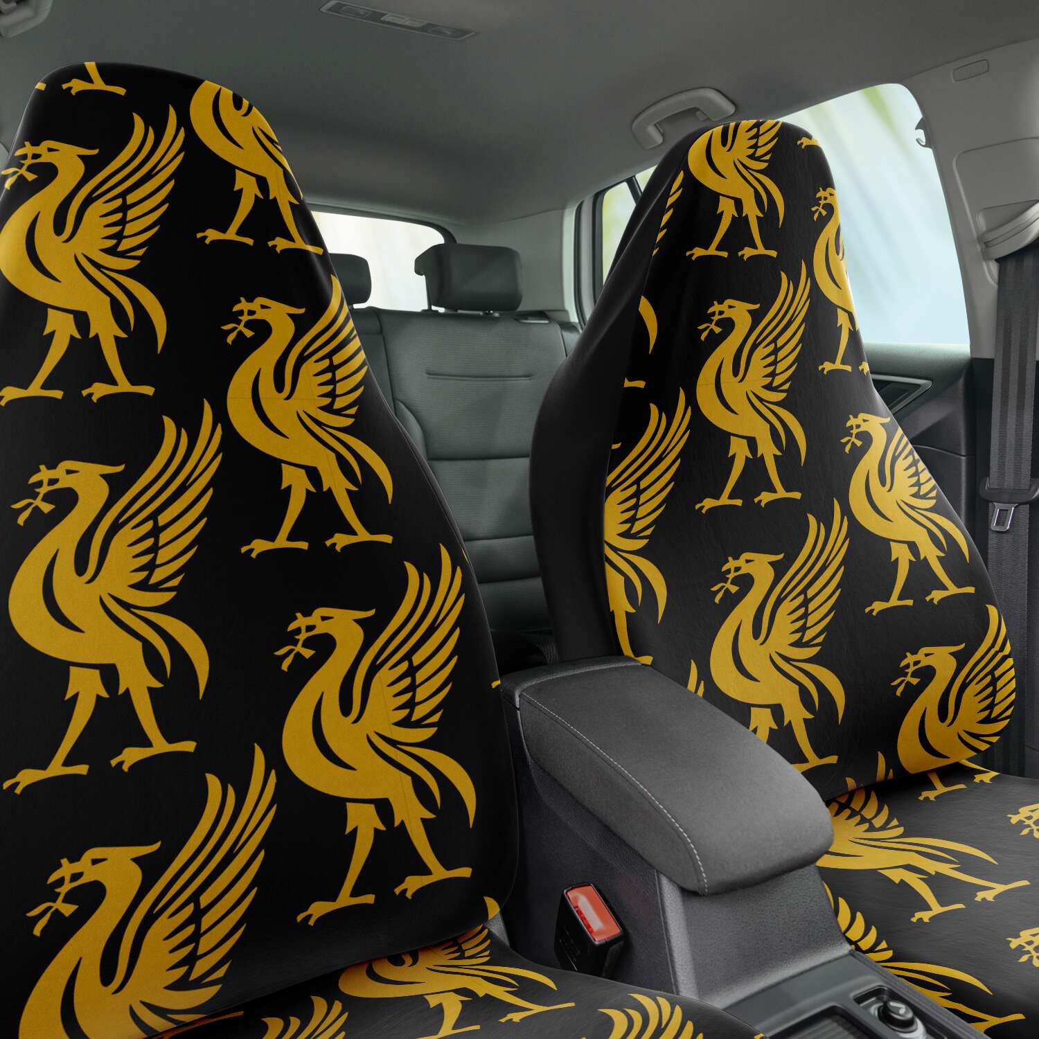 Liverpool Liver Bird Gold Pattern Car Seat Covers - HipHatter