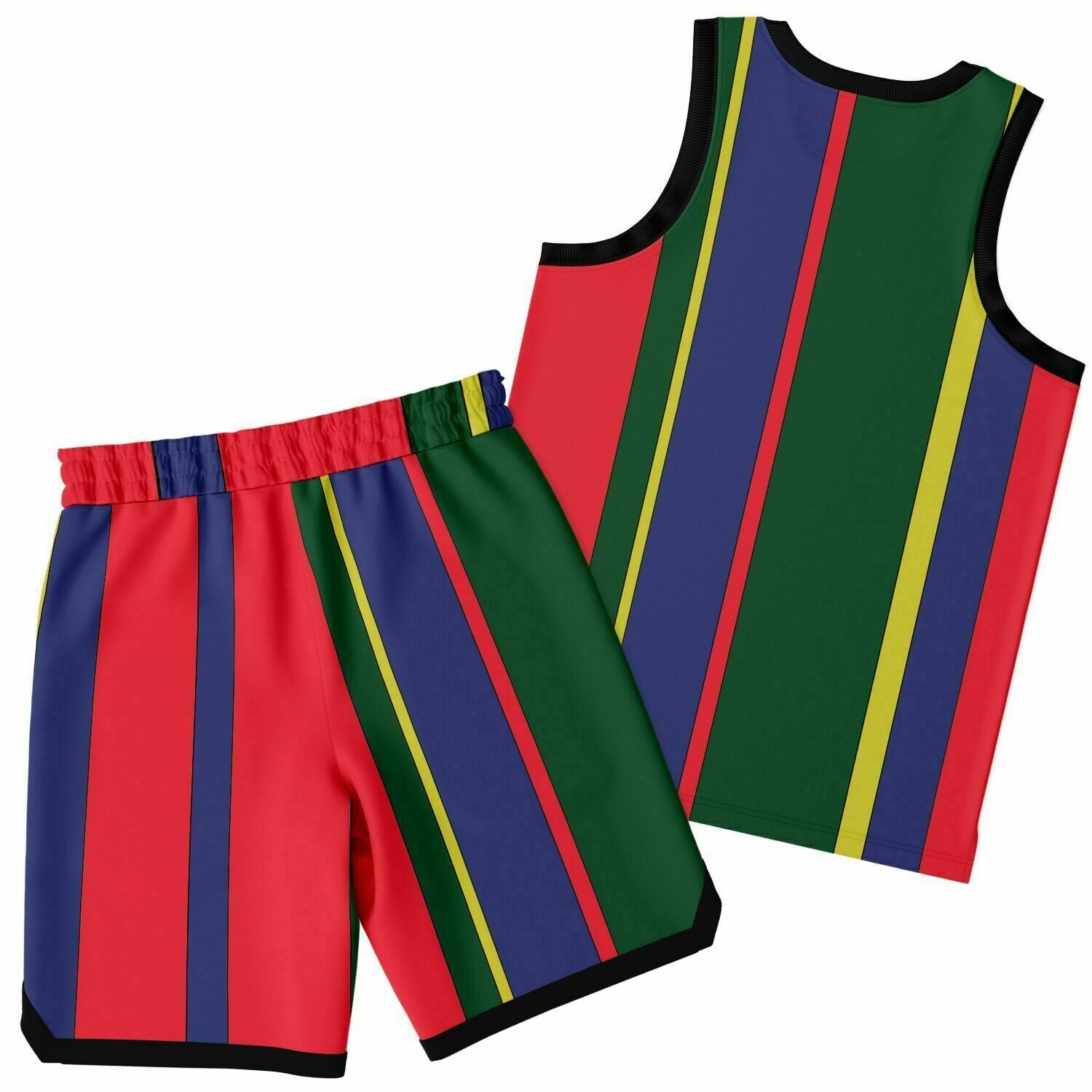 Polo Carib Striped Mesh Basketball Set Jersey and Shorts - HipHatter