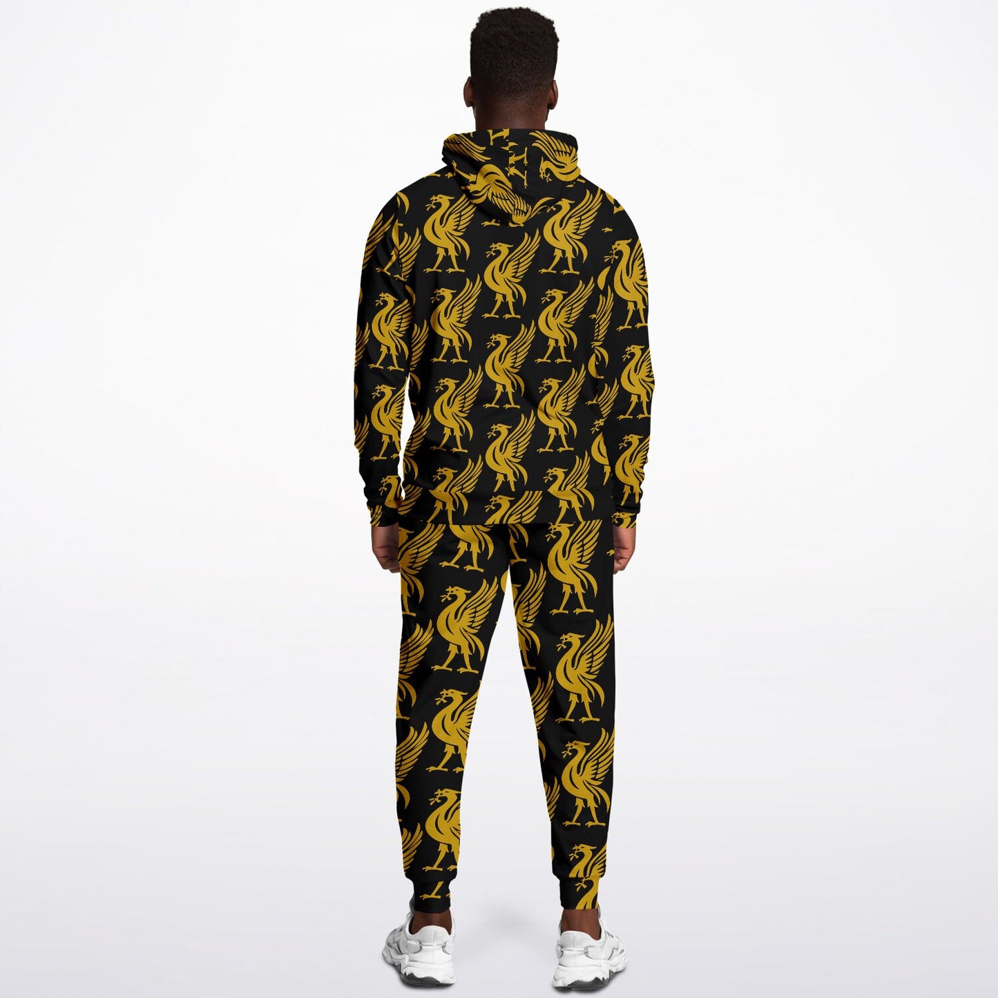 Liverpool Liver Bird Gold Pattern Hoodie and Sweatpants Outfit Set - HipHatter
