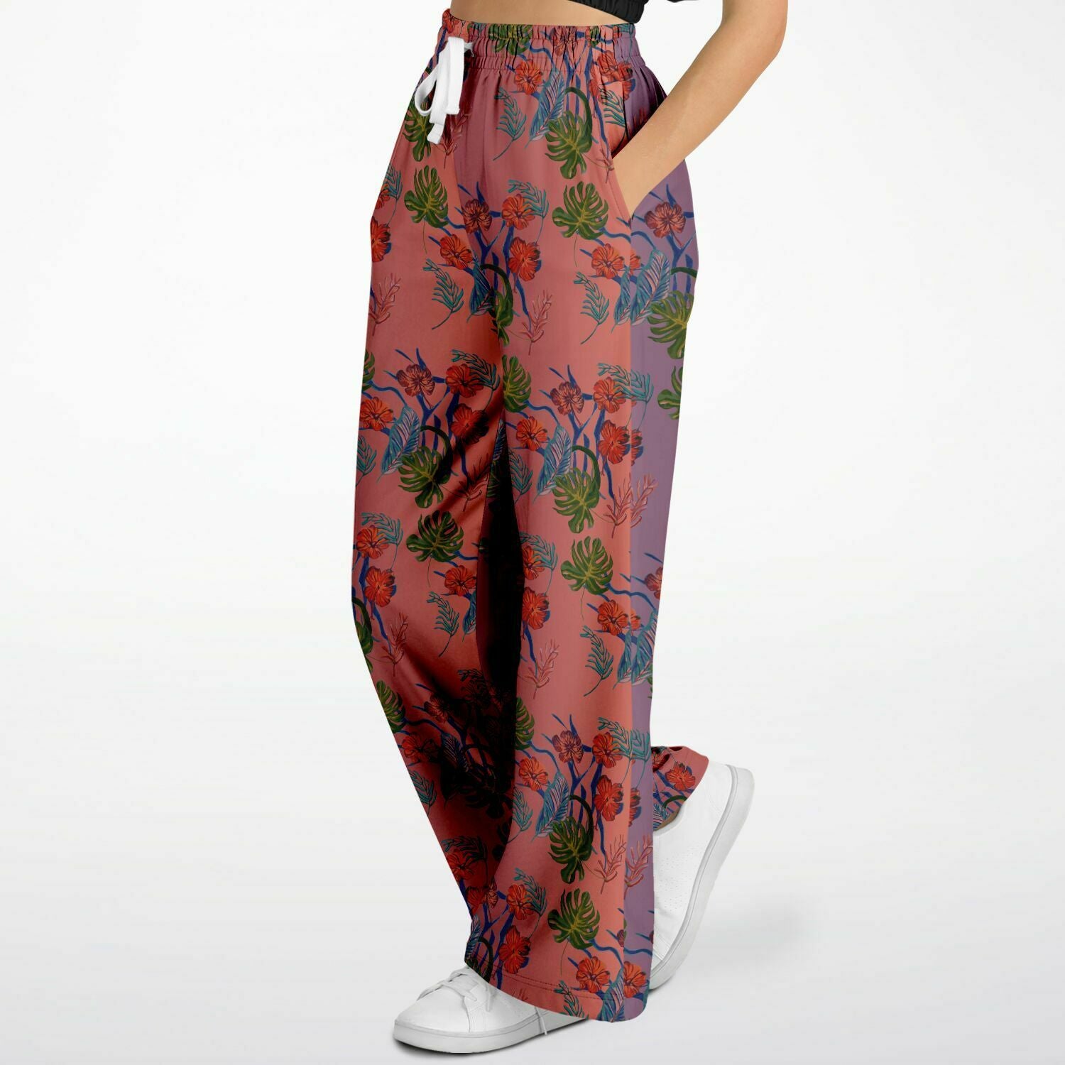 Tropical Floral Print Dawn Flare Trousers - HipHatter