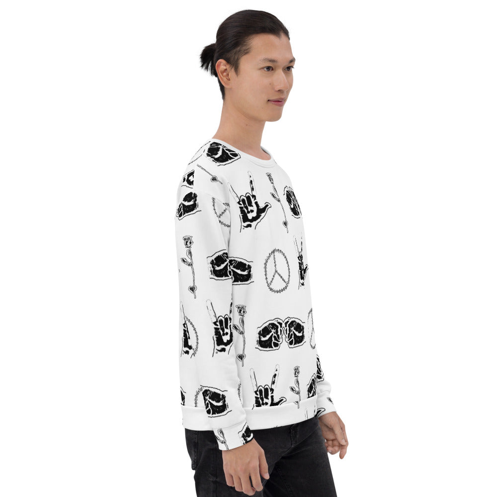 Peace Love Life Respect Sweatshirt - HipHatter